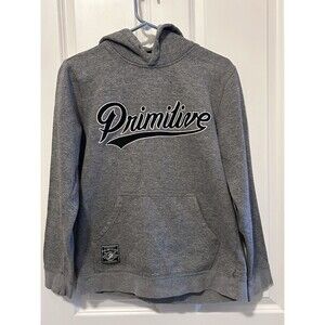Primitive - Hoodie Sweater Pullover Sweatshirt - Grey With Black Logo Sz Med